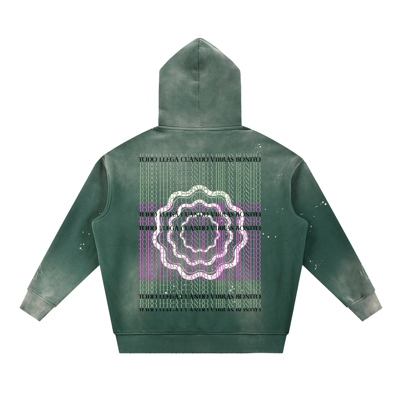Vintage Washed Frayed Fleece Hoodie