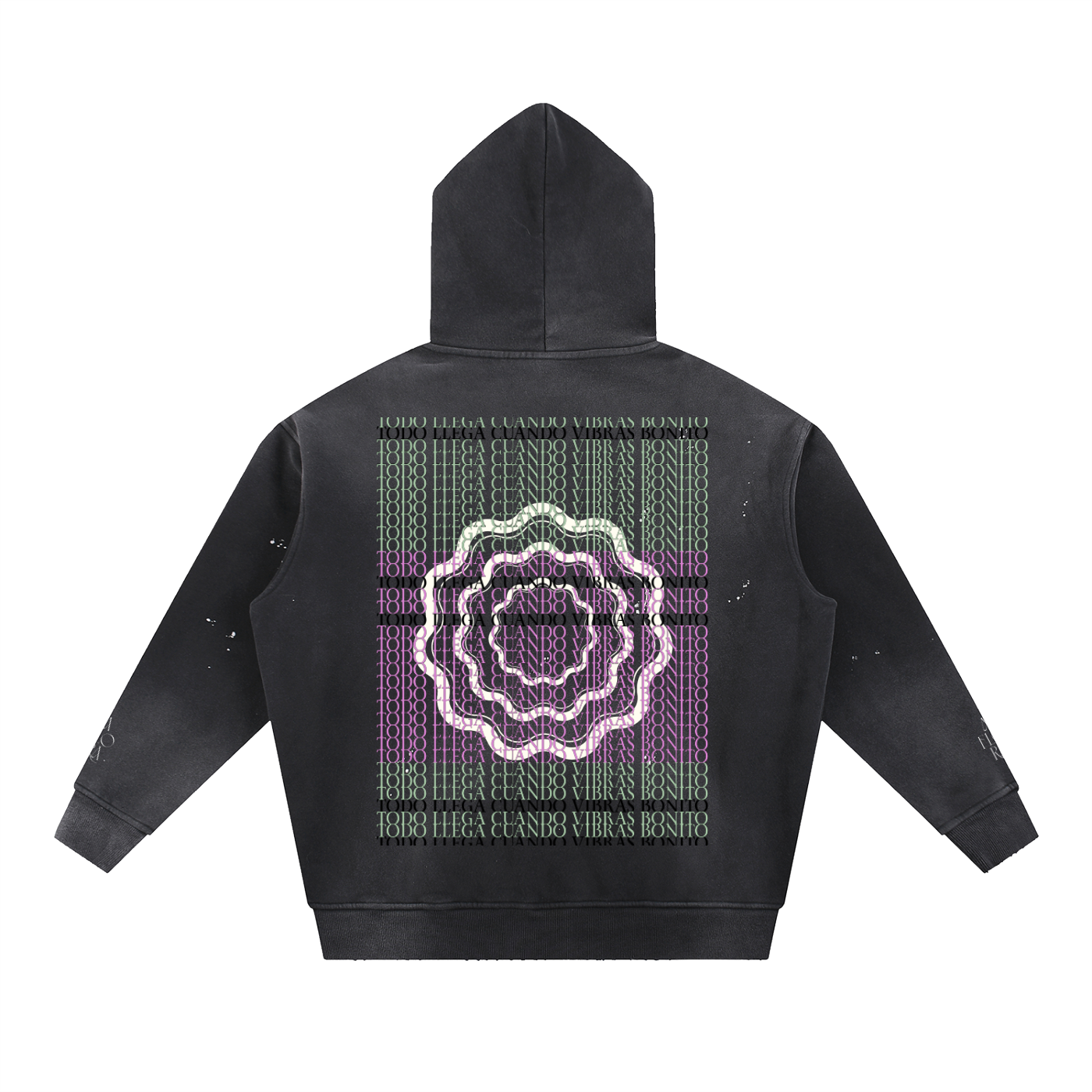 Vintage Washed Frayed Fleece Hoodie